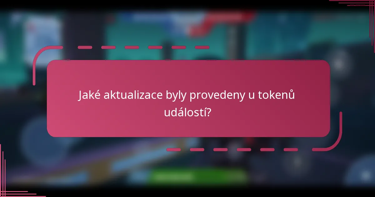 Jaké aktualizace byly provedeny u tokenů událostí?