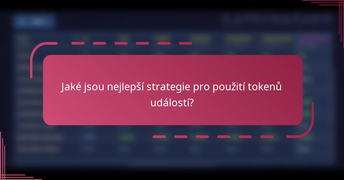 Jaké jsou nejlepší strategie pro použití tokenů událostí?