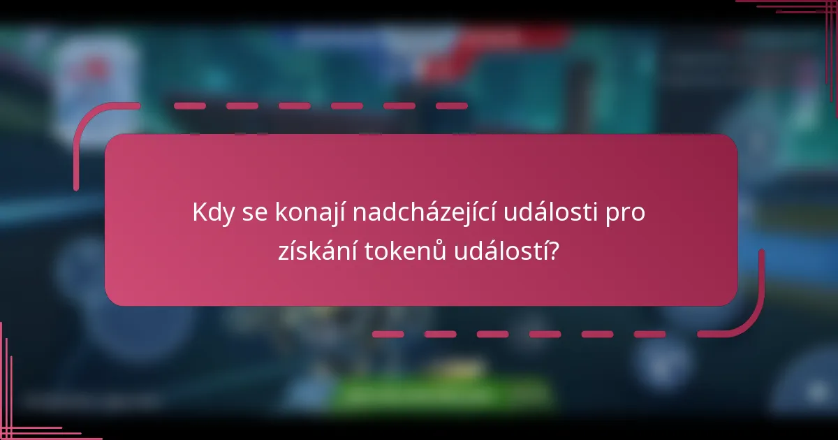 Kdy se konají nadcházející události pro získání tokenů událostí?