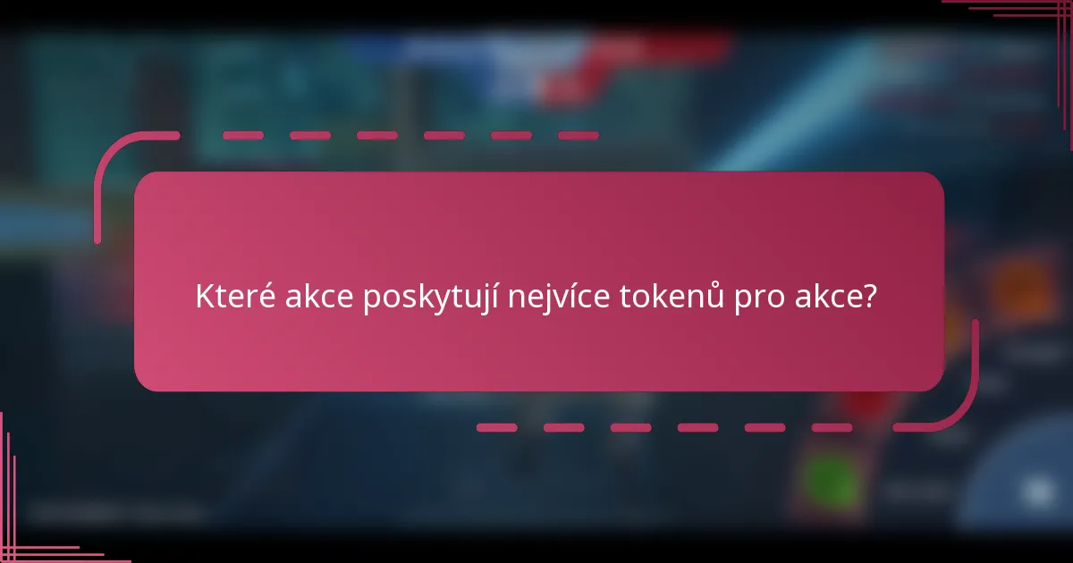 Které akce poskytují nejvíce tokenů pro akce?